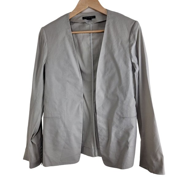Theory Jackets & Blazers - Theory Women's Linen Blend Open Blazer Collarless color Tan size 12
